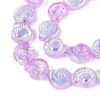 Electroplate Transparent Glass Beads Strands EGLA-S190-05G-1