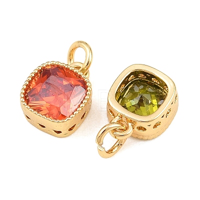 Brass Micro Pave Cubic Zirconia Charms KK-Q085-07G-1
