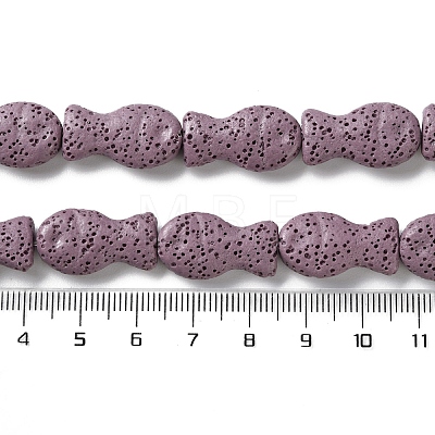 Fish Dyed Natural Lava Rock Beads Strands G-O126-01A-05-1