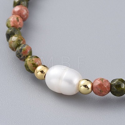 Natural & Synthetic Gemstone Beads Stretch Bracelets BJEW-JB04676-1