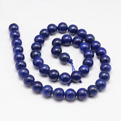 Dyed Round Natural Lapis Lazuli Beads Strands G-K081-8mm-1