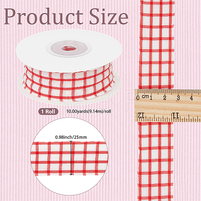 Polyester Plaid Ribbon OCOR-WH20002-28A-1