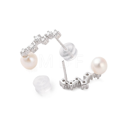925 Sterling Silver Studs Earring EJEW-H002-26P-1