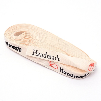 Polycotton(Polyester Cotton) Ribbon OCOR-WH0064-35D-1