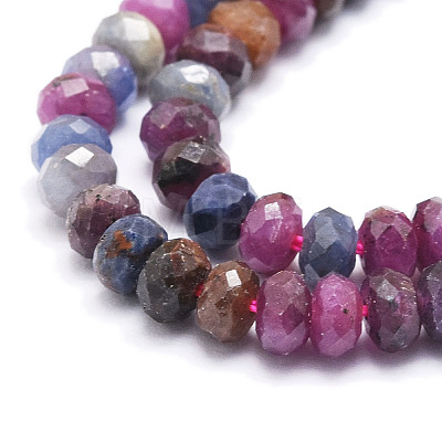 Natural Ruby and Sapphire Beads Strands G-E569-H10-1