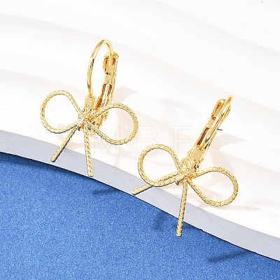 Bowknot Brass Leverback Earrings EJEW-A150-04A-G-1