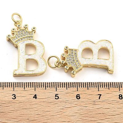 Brass Micro Pave Clear Cubic Zirconia Pendants KK-G498-01B-02-1