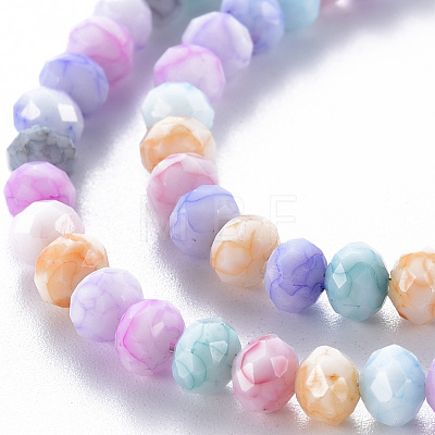 Opaque Baking Painted Glass Beads Strands X-EGLA-N006-009A-A09-1
