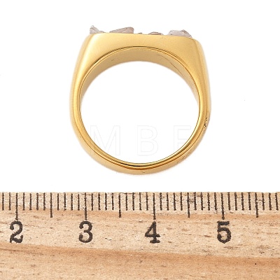 Rectangle Natural Quartz Crystal Chips Finger Rings RJEW-D303-02G-02-1