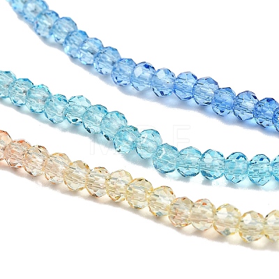 Transparent Painted Glass Beads Strands X1-DGLA-A034-T1mm-A13-1