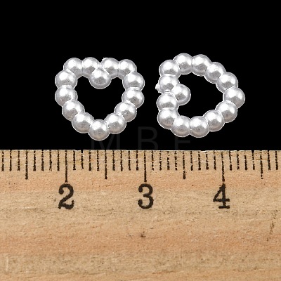 White Tone Imitated Pearl Style Acrylic Heart Cabochons X-OACR-H004-1