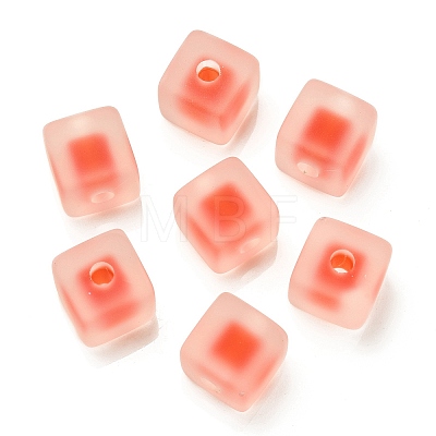 Frosted Acrylic European Beads OACR-G012-14-1