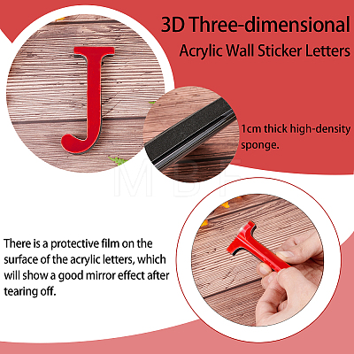 Acrylic Mirror Wall Stickers Decal DIY-CN0001-13B-J-1