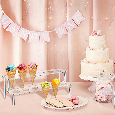 2-Tier Acrylic Ice Cream Display Riser Stands ODIS-WH0030-357A-1