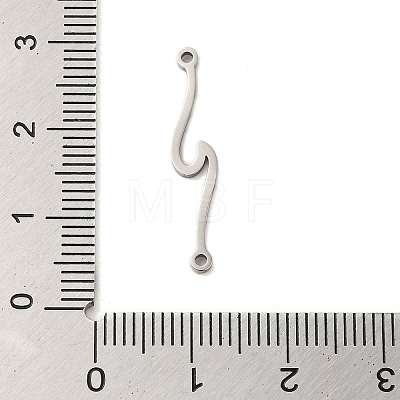 Non-Tarnish 304 Stainless Steel Wave Links Connector Charms STAS-S123-03P-05-1