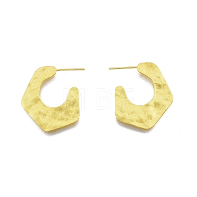 Rack Plating Brass Pentagon Stud Earrings EJEW-G322-18MG-1