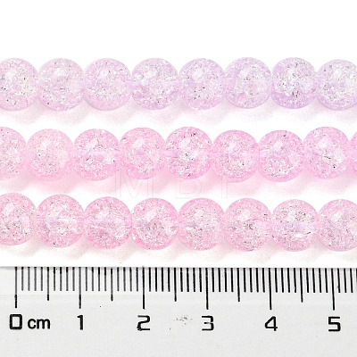 Spray Painted Crackle Glass Beads Strands DGLA-C002-8mm-03-1