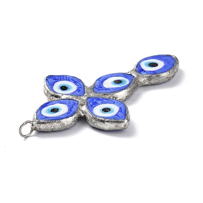 Handmade Evil Eye Lampwork Pendants LAMP-C009-04P-02-1