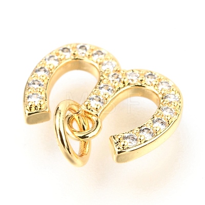 Brass Micro Pave Cubic Zirconia Charms ZIRC-O037-22G-1