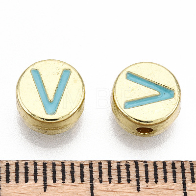 Alloy Enamel Beads ENAM-S122-029V-A-RS-1
