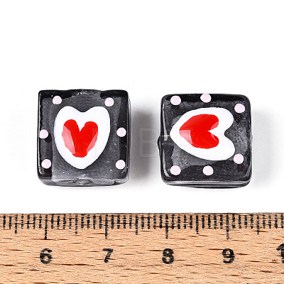 Handmade Spray Painted Lampwork Beads LAMP-N035-02A-1