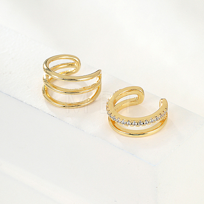 Real 18K Gold Plated Brass Cuff Earrings LS-GM4836-3-1