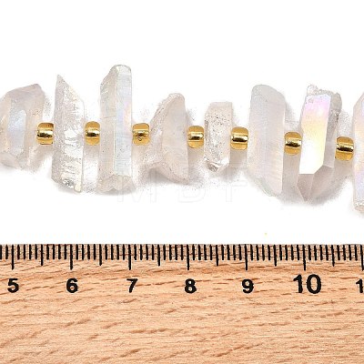Electroplated Natural Quartz Crystal Beads Strands G-F800-F11-1