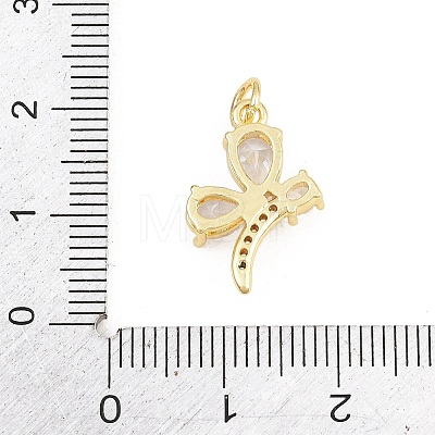 Brass Micro Pave Clear Cubic Zirconia Pendants KK-E798-08B-G-1