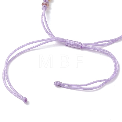 AB Color Plated Faceted Rondelle Glass Braided Bead Bracelet Making AJEW-JB01544-1