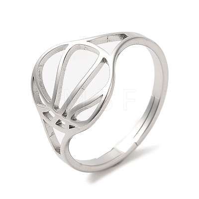 304 Stainless Steel Hollow Basketball Adjustable Ring for Women RJEW-M149-28P-1