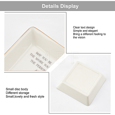 Porcelain Square Ring Holder DJEW-WH0013-012-1