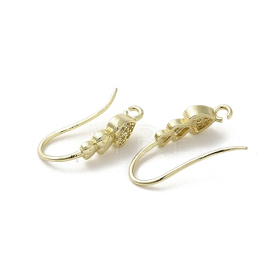 Brass Micro Pave Cubic Zirconia Earring Hooks KK-C048-13B-G-1