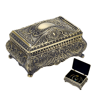 European Retro Engraved Brass Jewelry Boxes CON-PH0003-80-1