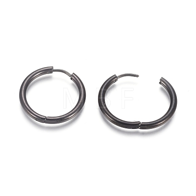 304 Stainless Steel Huggie Hoop Earrings EJEW-F111B-23mm-B-1