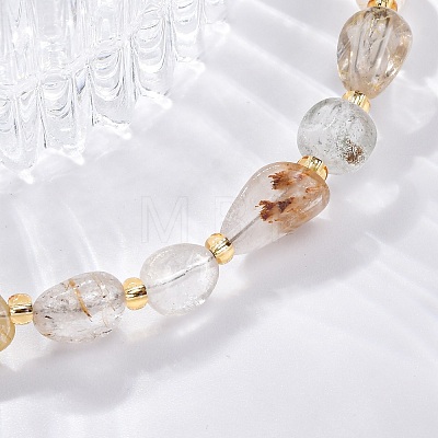 Natural Rutilated Quartz Beaded Bracelets G-P563-07P-03-1