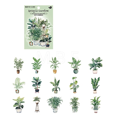 30Pcs Plant Waterproof PET Decorative Stickers PW-WG53909-03-1