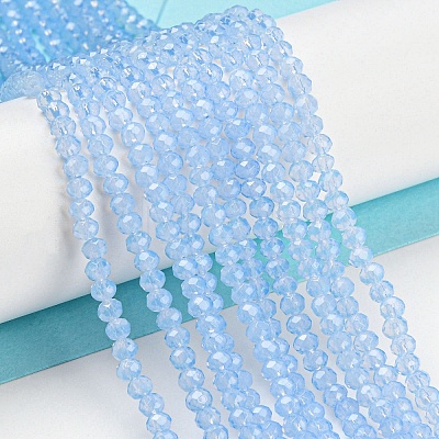 Baking Painted Transparent Glass Beads Strands DGLA-A034-J2mm-B10-1