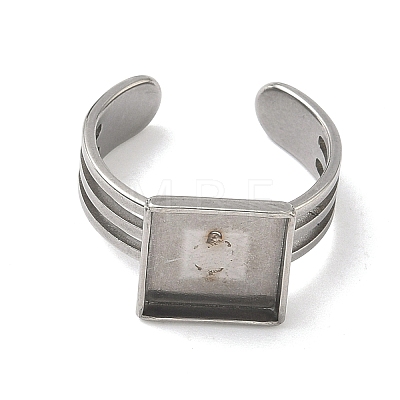 304 Stainless Steel Cuff Ring Findings STAS-B126-12C-P-1