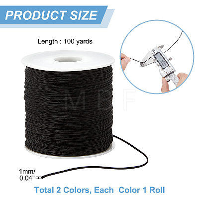   2 Rolls 2 Colors Nylon Thread NWIR-PH0002-10-1
