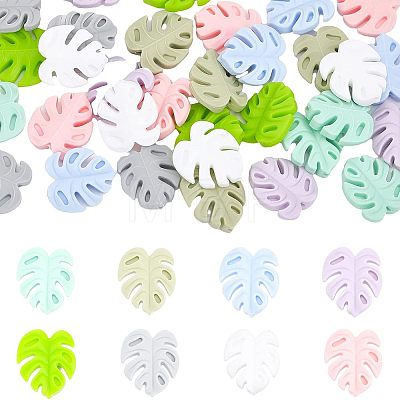 32Pcs 8 Colors Food Grade Eco-Friendly Silicone Beads FIND-CA0006-70-1