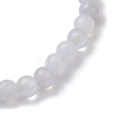 6mm Natural Blue Lace Agate Round Beaded Stretch Bracelets BJEW-JB10855-02-1