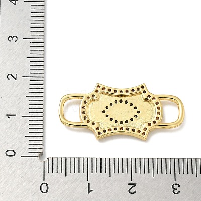 Rack Plating Brass Micro Pave Clear & Black Cubic Zirconia Eye Mask Connector Charms KK-L224-066G-1