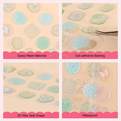 CRASPIRE 4 Sheets 4 Colors Epoxy Resin Adhesive Stickers STIC-CP0001-13-1