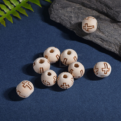 Natural Round Wood Beads WOOD-S656-LF-1