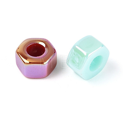 UV Plating Opaque Acrylic Beads SACR-T018-31M-1