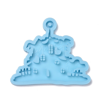 Castle with Ghost Pendant Silicone Molds DIY-F109-06-1