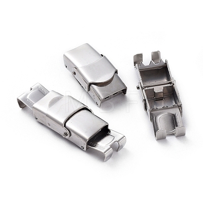201 Stainless Steel Watch Band Clasps STAS-C006-1-P-1