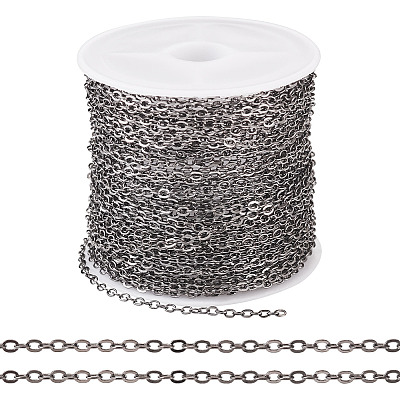 Brass Coated Iron Flat Cable Chains CH-TAC0007-02B-1
