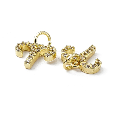 Real 18K Gold Plated Brass Micro Pave Clear Cubic Zirconia Charms KK-E068-VB411-1-1