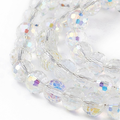 Transparent Electroplate Glass Beads Strands EGLA-F151-AB04-1